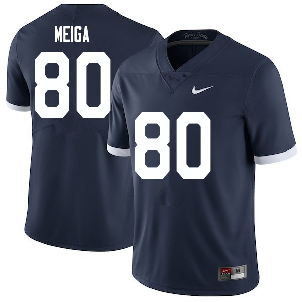 Men #80 Malick Meiga Penn State Nittany Lions College Football Jerseys Sale-Retro